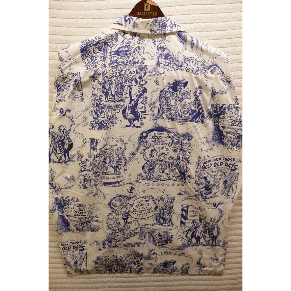 Vintage Hawaii ID Classic Cartoon Aloha Hawaiian Shirt XL Turtle Blue Flaw - Picture 2 of 7